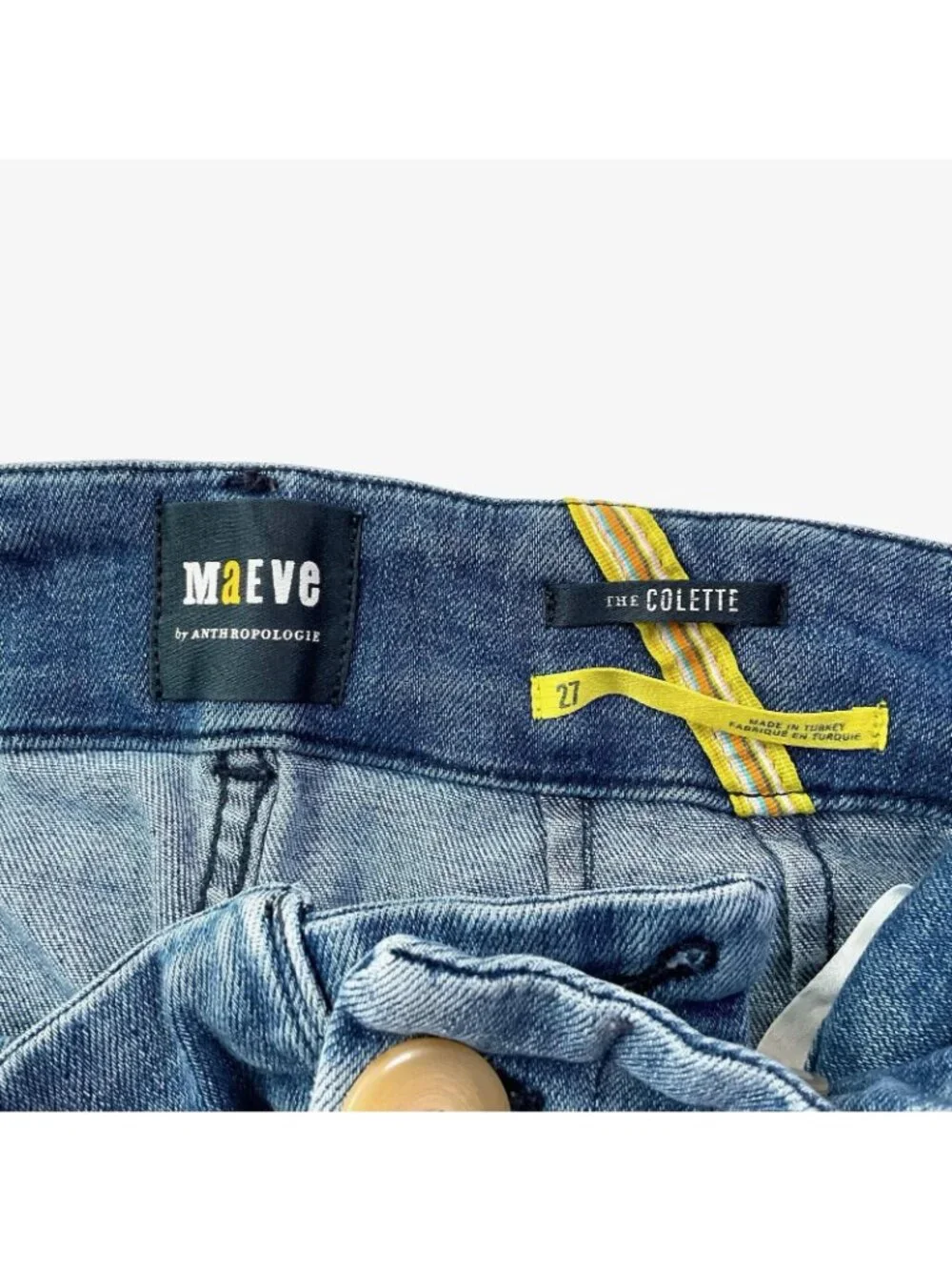 Maeve The Colette Wide Leg Jeans Womens 27 Blue High Rise Crop Denim Stretch